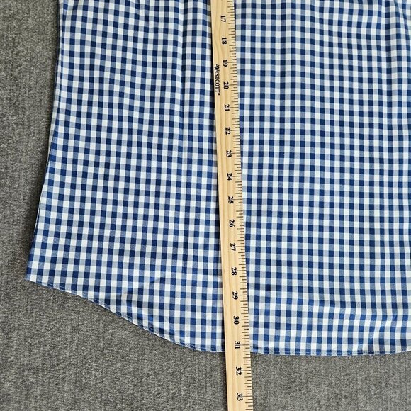 Charles Tyrwhitt Shirt Mens 15.5 Plaid Non Iron Slim Fit French Cuff LS Buttons - Picture 7 of 15